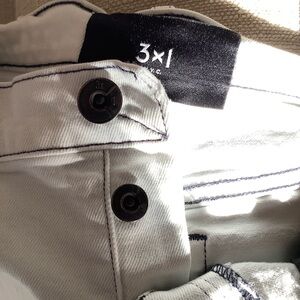 3x1 White Button fly Jeans